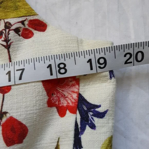 Lands' End Summer Floral Botanical Plus Size Lined Pockets Midi Dress - Picture 13 of 16